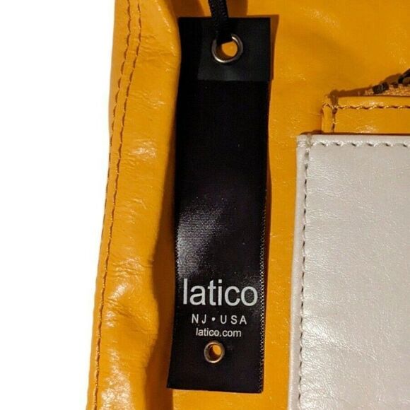 Latico Leather Dee Dee Handbag Tote Orange Tan Leather Handcrafted Shoulder Bag - Picture 4 of 6